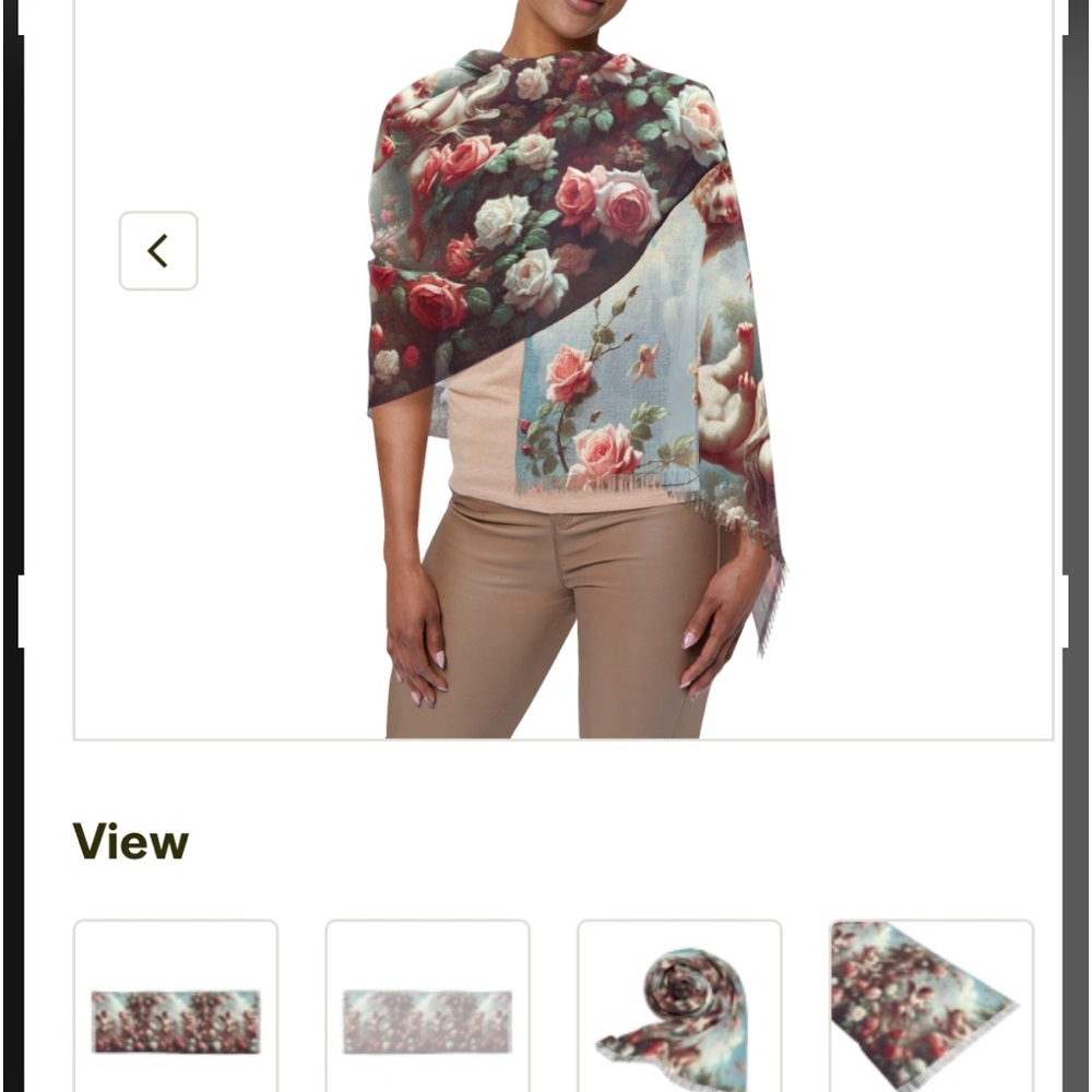 Cherubs and Roses Light Scarf